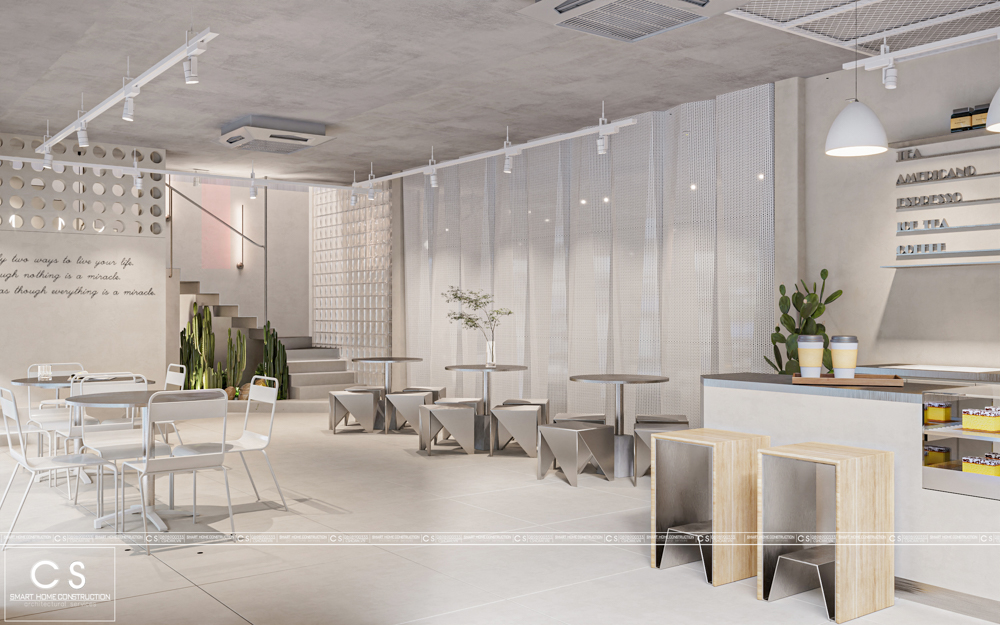 Thiết kế quán cafe phong cách minimalism tối giản tại Nha Trang