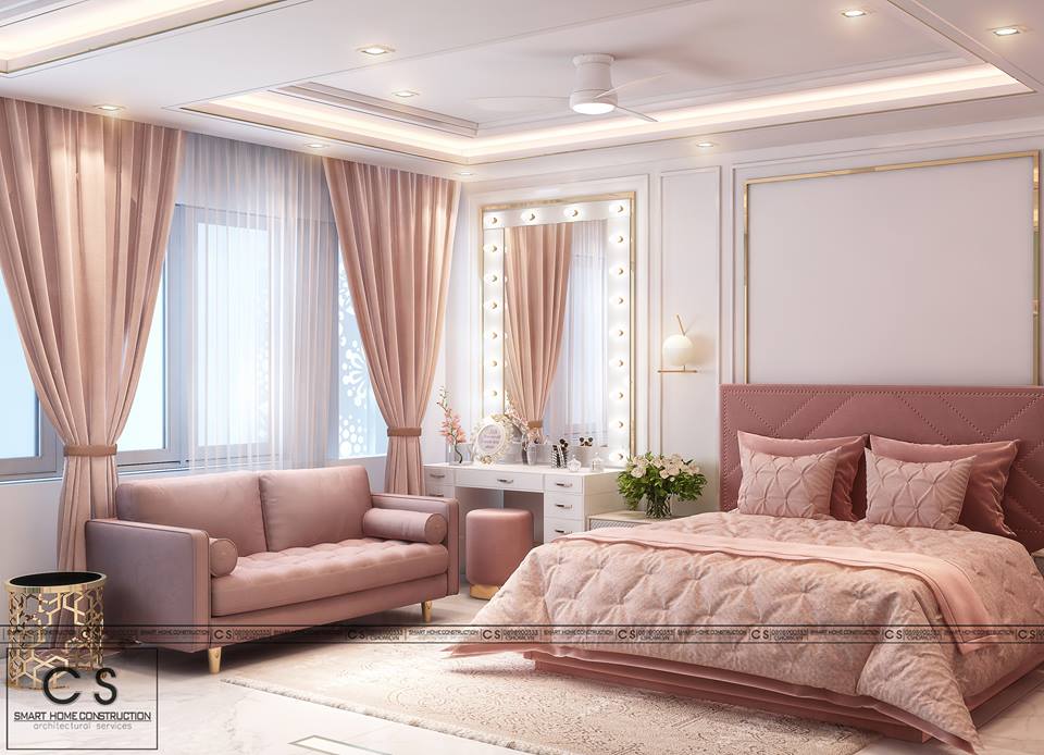 Mẫu Thiết kế phòng ngủ căn hộ của bạn với tông màu hồng