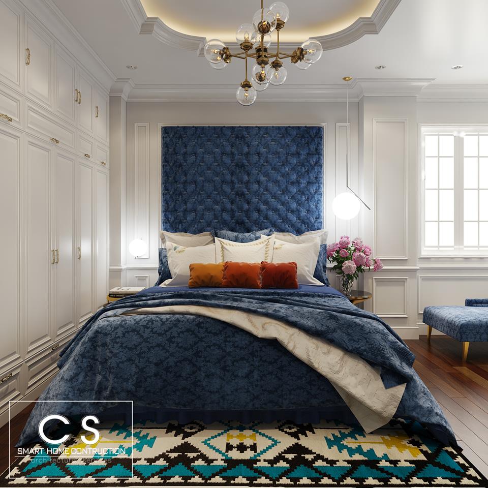 Mẫu thiết kế phong ngủ đẹp này giúp cho ngôi biệt thự của bạn trở nên hoàn mỹ